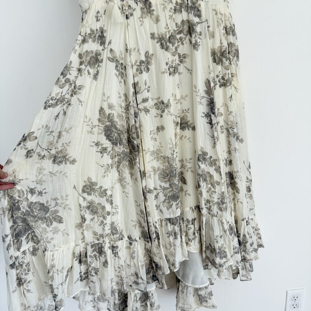 Denim & Supply Ralph Lauren Dress Large Floral Cotton Hi Low Ruffle Cottage Maxi - Picture 5 of 11
